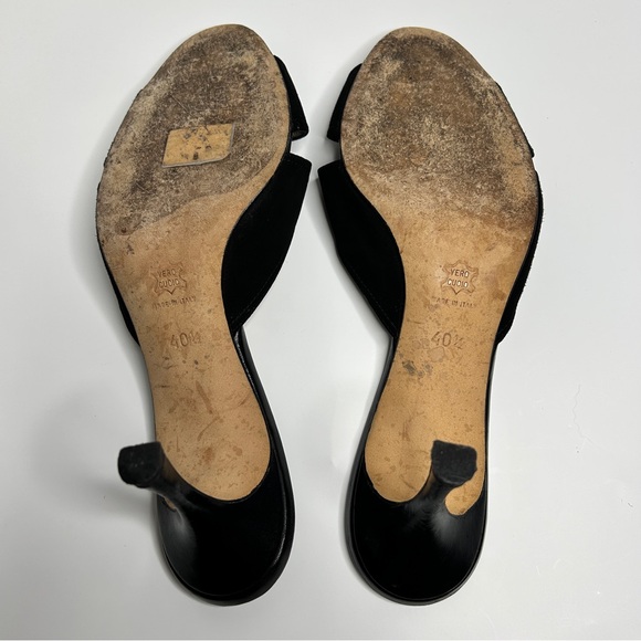 Manolo Blahnik Black Suede kitten heels Sz 40.5 - Picture 9 of 9